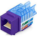 Everest 45° Angled RJ45 Cat5e Keystone Jacks 50-Pack in Purple by EverestMediaSolutions