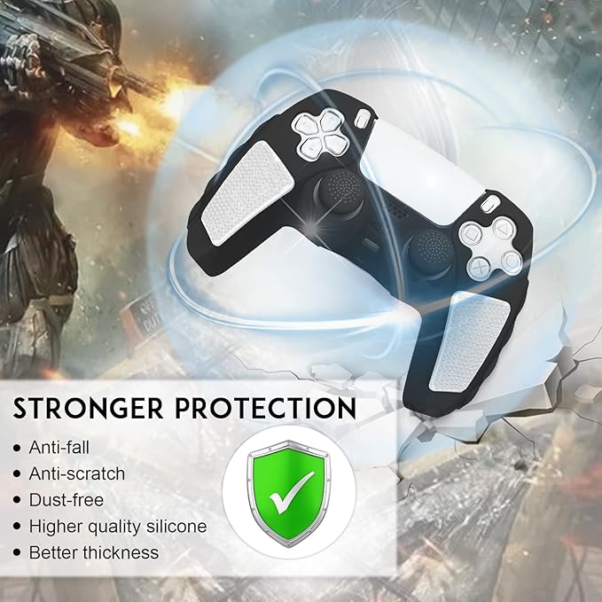 SIKEMAY Anti-Slip PS5 Controller Skin, Soft Thicken Non-Slip Studded Silicone - Image 5