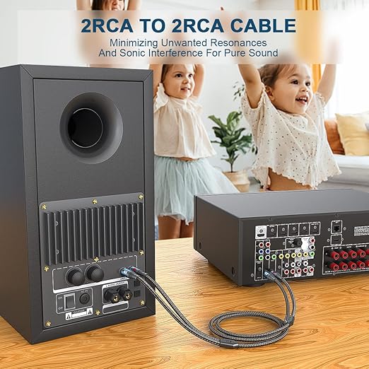RCA Cable Subwoofer Cable 2RCA Male to 2RCA Male Stereo Audio Cable RCA - Image 6
