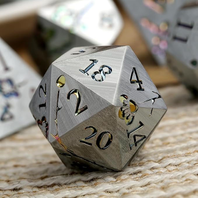 DNDND Rainbow Flower Metal Dice Set - Image 2