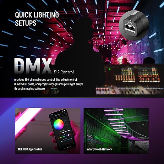 NEEWER TL60 RGB Tube Light, 20W Full Color RGBWW LED Video Lighting Wand Stick - Image 4