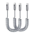 Coiled USB C to USB C Cable 2Pack 3FT Braided Retractable Fast Charging Cable by toocki