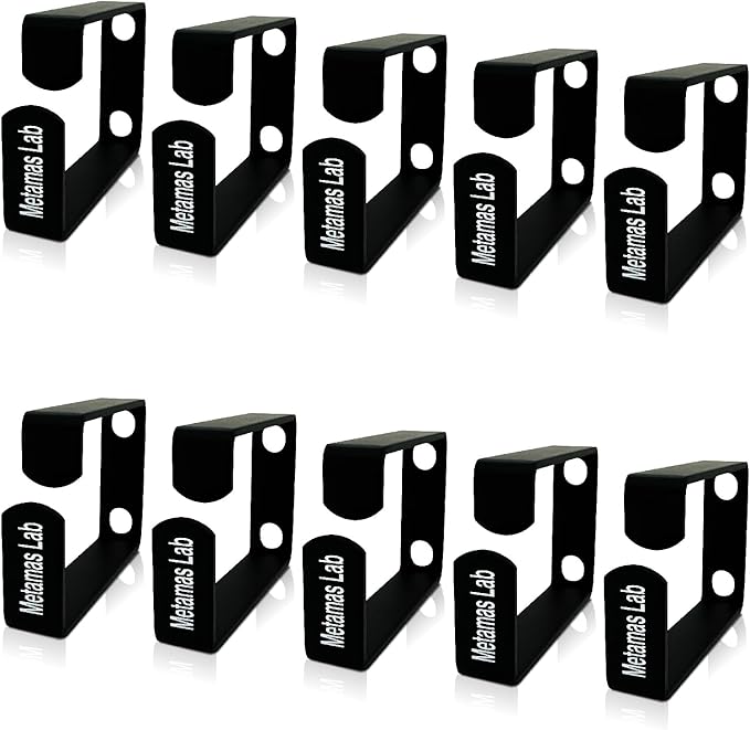 10 Pack Metallic 1U D Ring Cable Manager Ring Network Rack Cable Management by MetamasLab