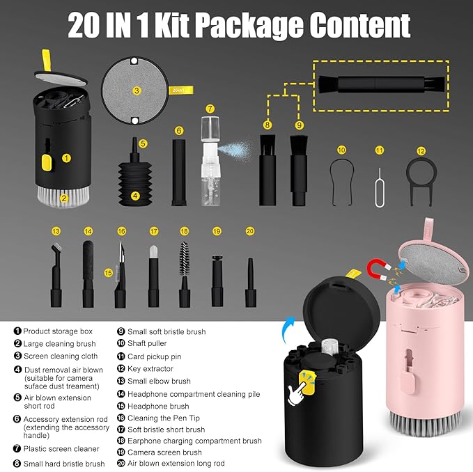 walrfid 2pcs Computer Keyboard Cleaner Kit, Laptop Screen Cleaning Spray - Image 2