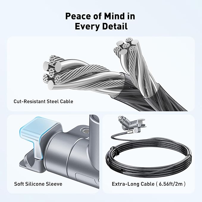 AboveTEK Laptop Locking Cable for MacBook Pro 14/16, Anti-Theft Keyed Laptop - Image 5
