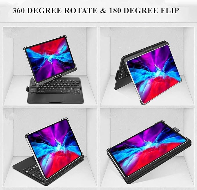 Keyboard case for iPad Mini 7 A17 Pro/Mini 6 Rotating, Touchpad Keyboard Case - Image 3