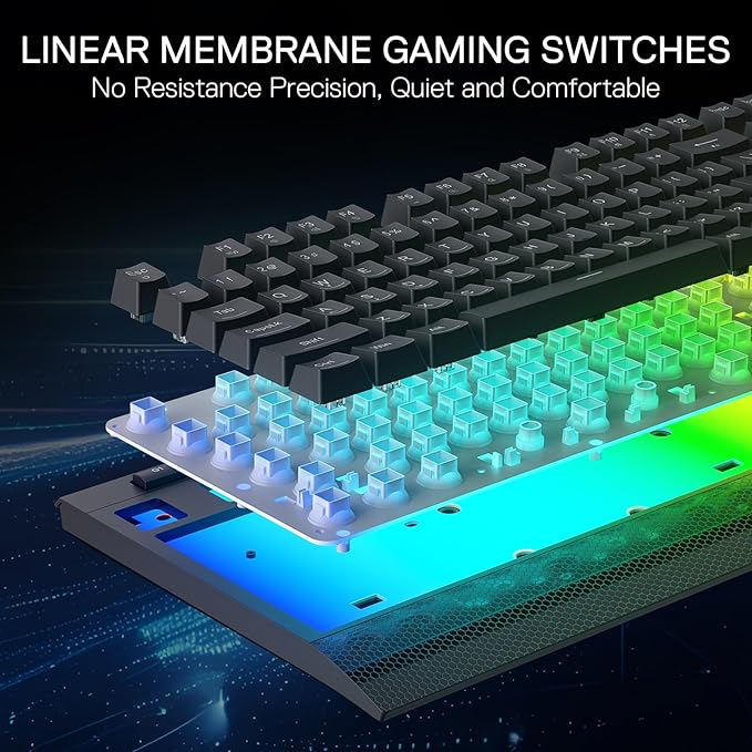 Redragon K525 RGB Backlit 104 Keys Wired Membrane Gaming Keyboard w/ 5 - Image 4