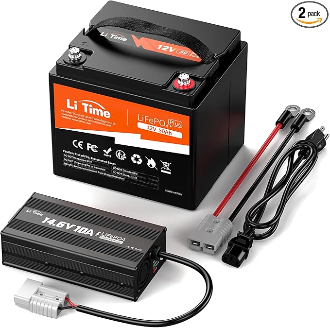 LiTime 12V 50Ah LiFePO4 Lithium Battery 12.8 Volt Deep Cycle Battery, 4000+ by LiTime