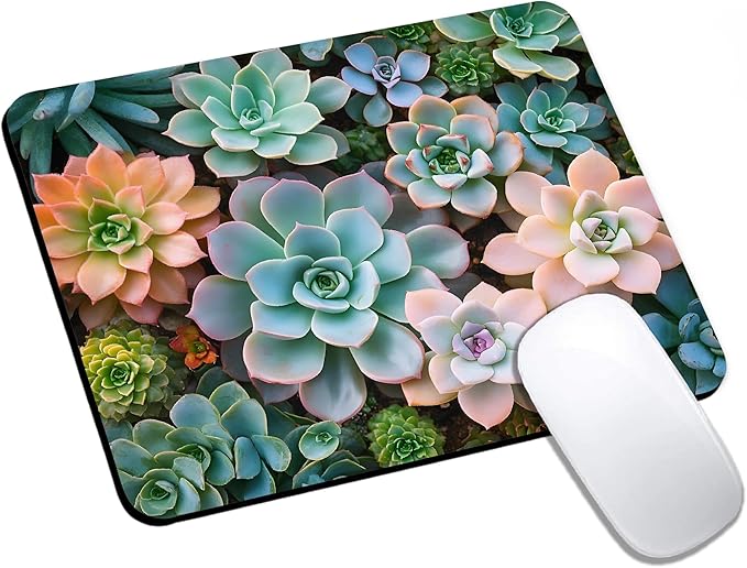 Mouse Pad, Cute Succulent Plants Mouse Pads by HUOCAIREN
