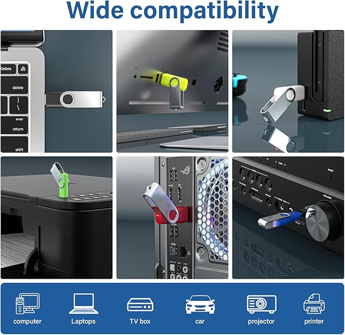 USB Flash Drives 4GB 20 Pack, Wooolken USB 2.0 Thumb Drives - Image 5