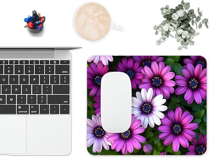 Mouse Pad, Cute Purple Floral Plants Mouse Pads - Image 6