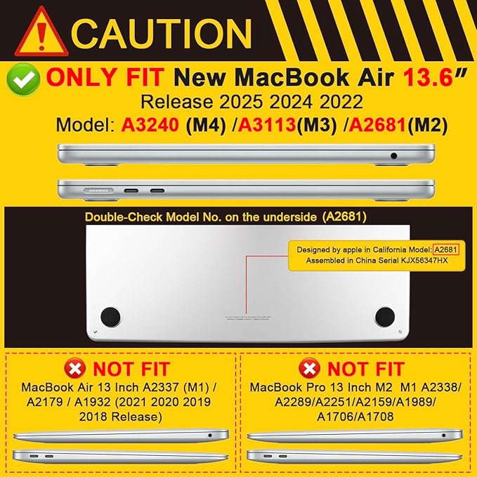 Batianda for New MacBook Air 13.6 inch Case 2025 M4 2024 2022 Release Model - Image 2