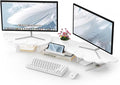 Dual Monitor Stand Riser, Wing-Shaped Sturdy Desktop Wood Stand by AFOOYO