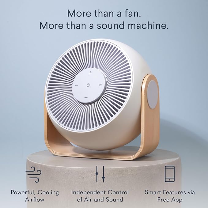 SNOOZ Breez 2-in-1 Smart Bedroom Table Fan & White Noise Machine - Image 2