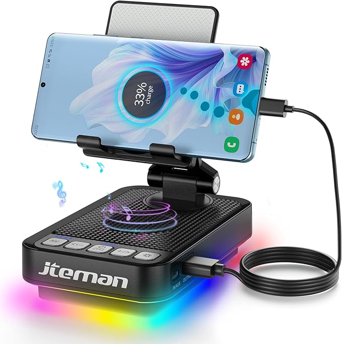 JTEMAN Gifts for Men Women Phone Stand Bluetooth Speaker by jteman