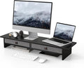 Fenge Monitor Stand with Drawer, 2 Tiers Dual Monitor Riser by Fenge