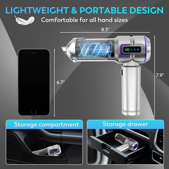 Car Vacuum Cleaner, 22000PA High Power Portable Handheld Car Vacuum & Air Duster - Image 7