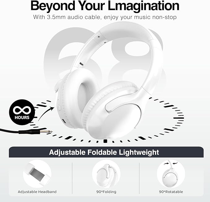 MIDOLA Bluetooth Headphones Over Ear 68H Playtime 6 EQ Wireless Headset - Image 6