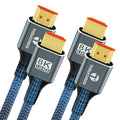 8K 4K HDMI Cable 3.3FT 2 Pack, High Speed Braided HDMI to HDMI 2.1 Cord by Thsucords