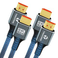 8K 4K HDMI Cable 10FT 2 Pack, High Speed Braided HDMI to HDMI 2.1 Cord Supports by Thsucords