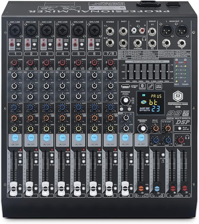 W IN-MIX DX8 Professional DJ Audio Mixer 8 Channel by WIN-Mix