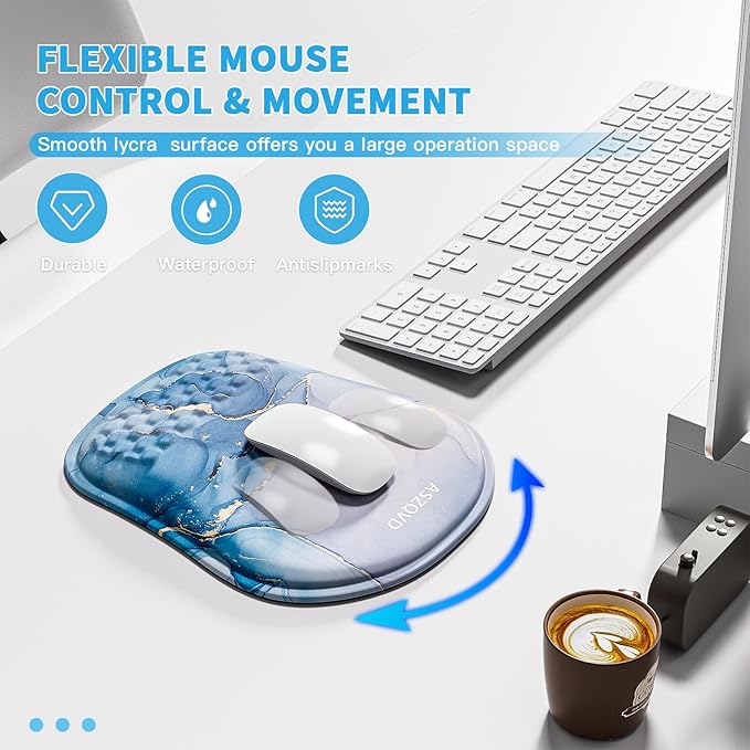 Mouse Pad with Wrist Rest, Ergonomic Mousepads with Wrist Support, Soft Lycra - Image 6