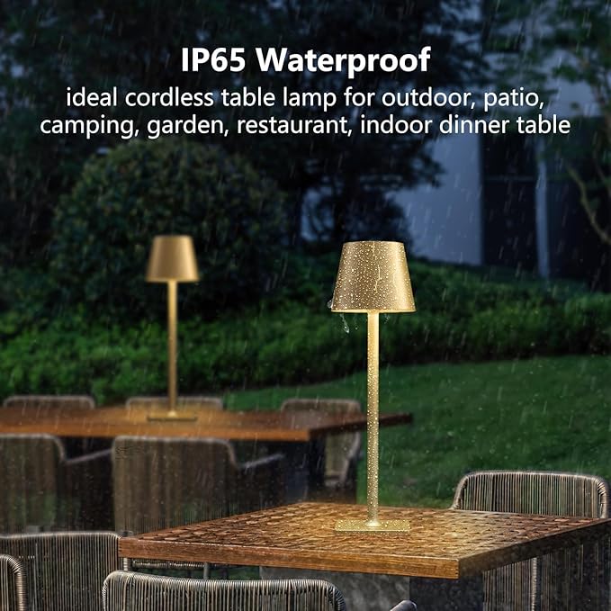 2 Pack Rechargeable Table Lamps, Outdoor Table Lights, Waterproof, Portable - Image 4