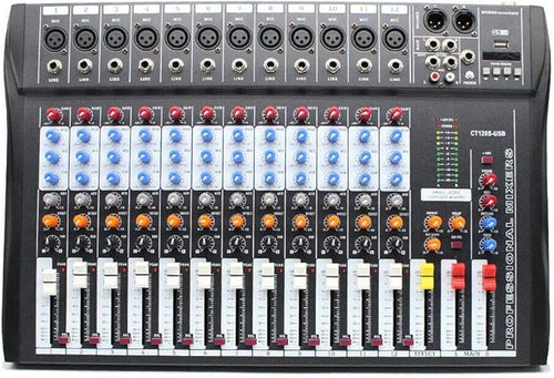 12 Channel Audio Mixer, DJ Soundboard Sound Mixer Console by DNYSYSJ