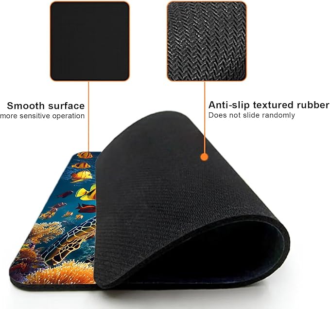 Mouse Pad, Cute Ocean Colorful Turtle Mouse Pads - Image 3