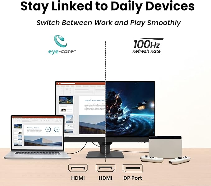 BenQ GW2490 24" Computer Monitor 100Hz FHD 1920x1080p IPS Eye-Care Tech VESA - Image 3