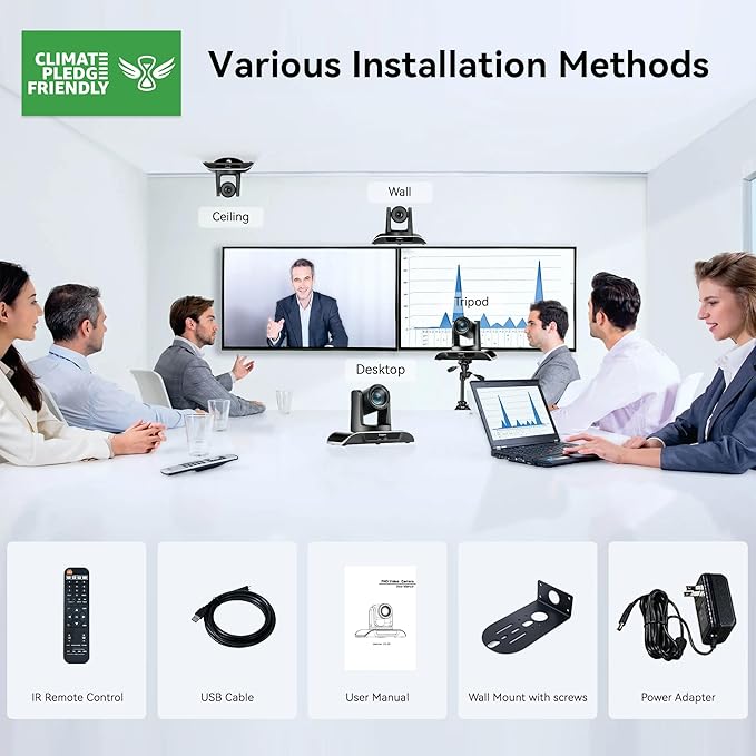 Tenveo 12X Optical Zoom PTZ Conference Camera USB3.0/HDMI 90° Wide View Angle - Image 9