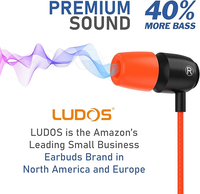 LUDOS Clamor Wired Earbuds in-Ear Headphones, 5 Years Warranty, Earphones - Image 7