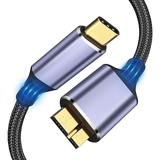 USB 3.1 Micro B to USB C Hard Drive Cables, 1FT 10 Gbps USB C to Micro B by Cieoaos