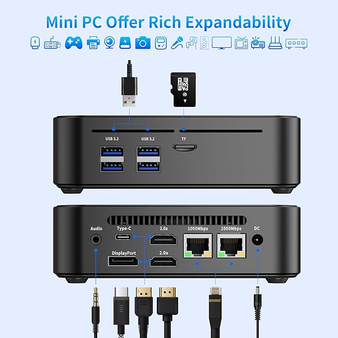 DreamQuest Mini PC W-11 Pro N95 32GB DDR4 RAM 1TB PCIe M.2 SSD Mini Desktop - Image 5