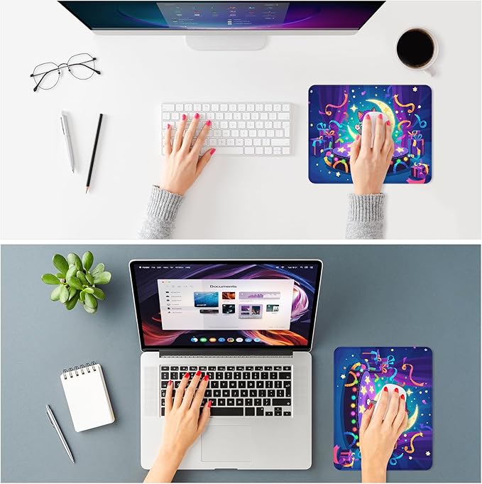 ITNRSIIET Mouse Pad Non-Slip Rubber Base Smooth Surface Stitched Edges - Image 2