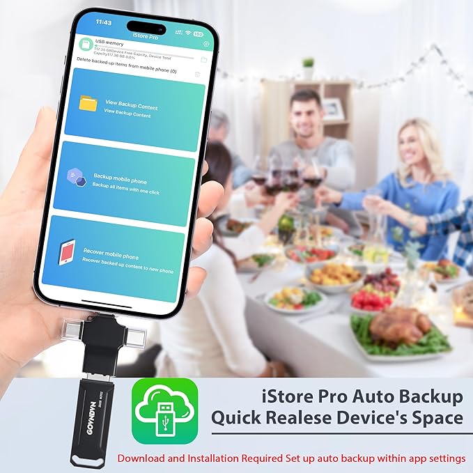 Photo Stick 256GB Real Capacity iStore Pro, 4-in-1 Auto Backup All Devices - Image 2