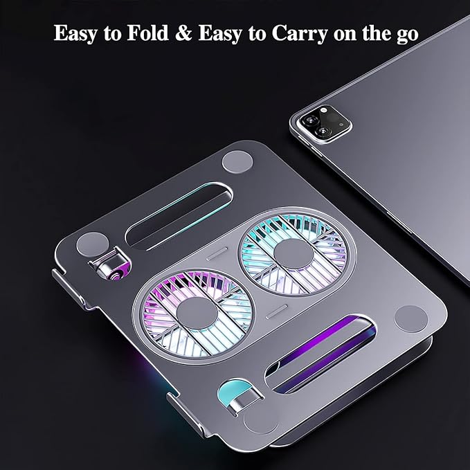 Adjustable Laptop Stand with Cooling Fan, Aluminium Alloy Multi-Angle Computer - Image 5
