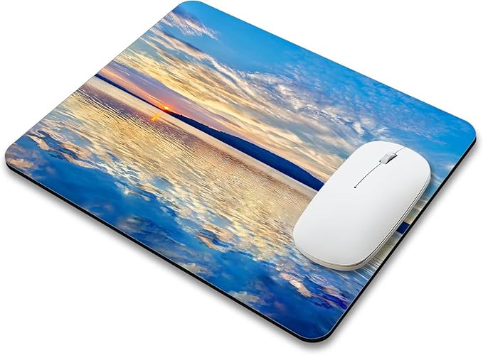 Beautiful Lake and Mountains at Sunset Mouse Pad Mat Rectangle Non-Slip Rubber - Image 3