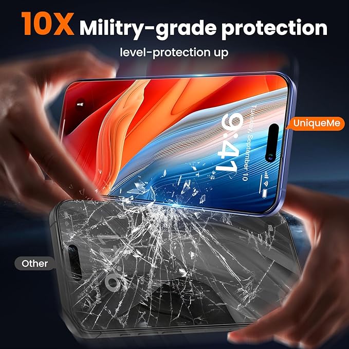 UniqueMe for iPhone 16 / iPhone 15 Privacy Screen Protector - Image 4