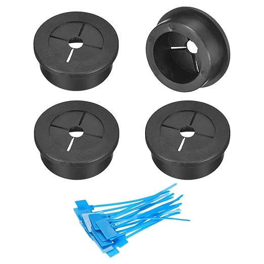 uxcell 4Pcs Cable Cord Grommet, 1-1/8" Rubber Desk Grommets Wire Pass Through by uxcell