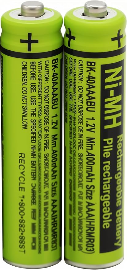 2 BK-40AAABU 1.2V 400mAh Battery Packs by Cerepros