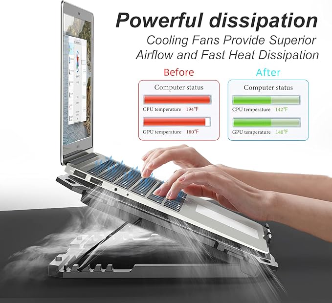 Upgrade Laptop Cooling Pad, Gaming Laptop Cooler - Image 5