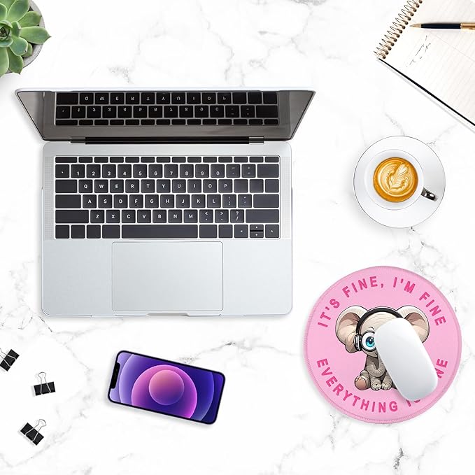 ITNRSIIET Round Mouse Pad with Stitched Edge Premium-Textured Waterproof - Image 7