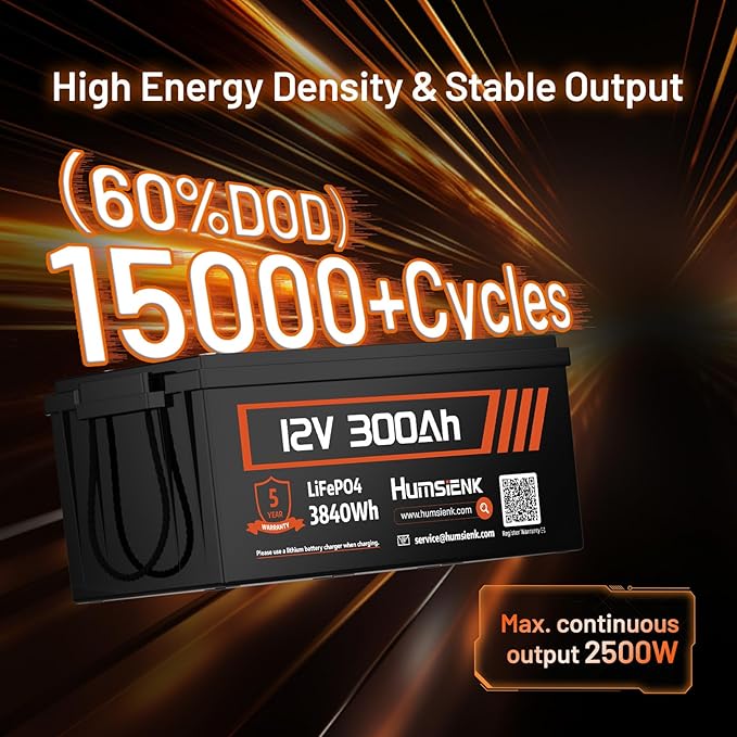 Bluetooth 12V 300Ah Battery LiFePO4 Lithium Built-in 100A BMS, 15000 Deep - Image 5