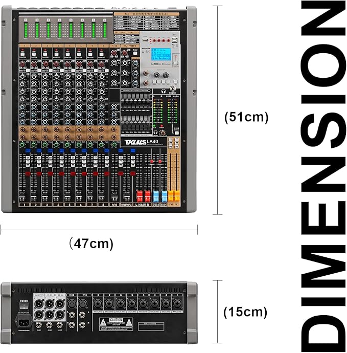 Professional Audio Mixer, 12 Channel Sound Board Mixing Console, Dual DSP - Image 9