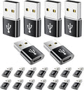 USB A to USB C Adapter 20 Pack, USB to USBC Adapter, USBA Male OTG Adapters by AiNEERich
