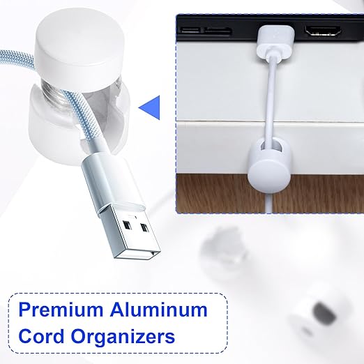 2 Sets Charger Holders for Cords, Adhesive Metal Cord Clips, Cable Management - Image 5