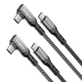 Fasgear 100W USB C to Type C 90-Degree Cable, 2 Pack 6ft USB 3.1 Gen 2 10Gbps by Fasgear