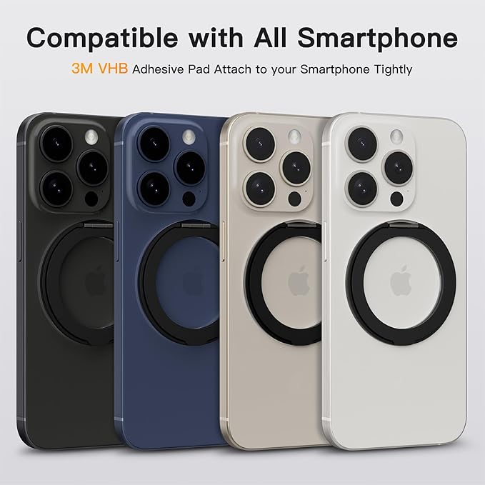 COOLQO 2Pcs 360 Spin Cell Grip Ring Phone Stand Magnetic Holders - Image 2
