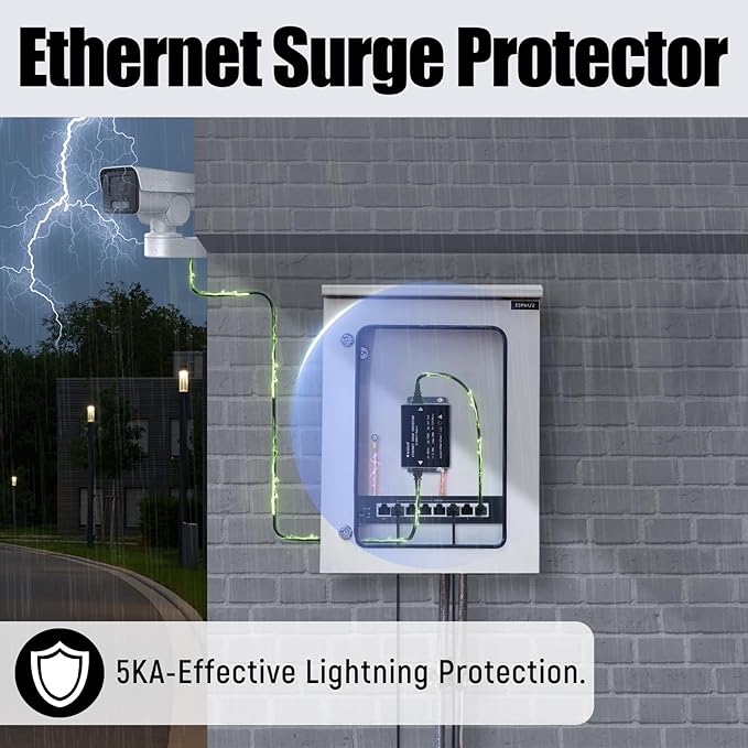 Ethernet Surge Protector Gigabit 2Pack, Network Protection PoE++, RJ45 Surge - Image 2